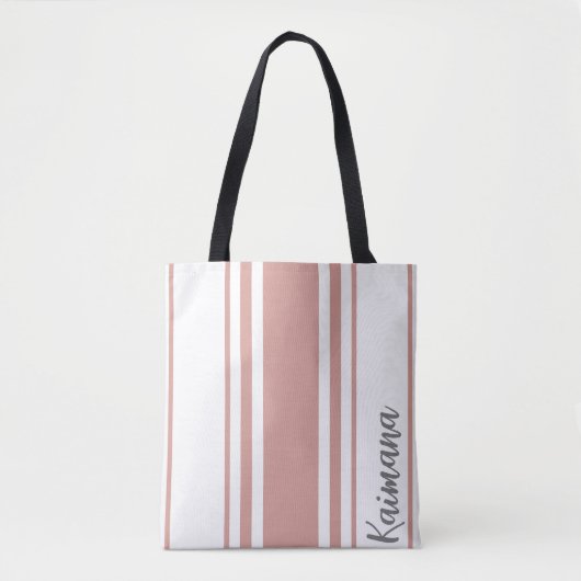 Kaimana Minimalistisch Stripes Monogramm Tasche (Vorderseite)