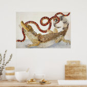 Kaimane essen ein Schlangenposter Poster (Küche)