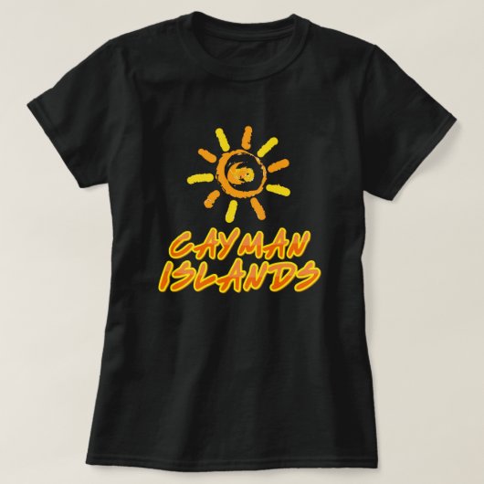 Kaimaninseln hellgelb und orange T-Shirt (Design vorne)
