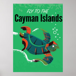 Kaimaninseln Vintage-Reiseposter Poster