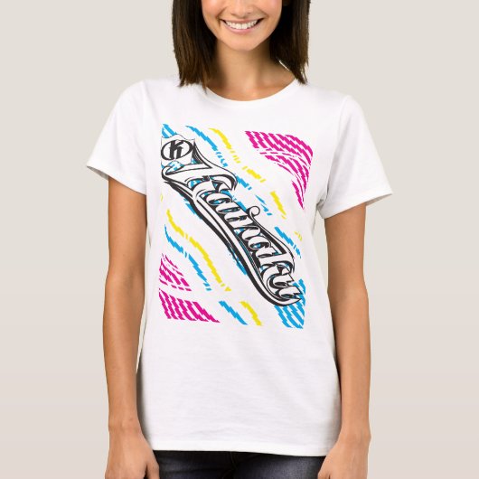 Kainaku Bella angepasster Spaghetti-Bügel T-Shirt (Vorderseite)