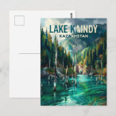 Kaindy-See Kasachstan Postkarte (Vorne/Hinten)