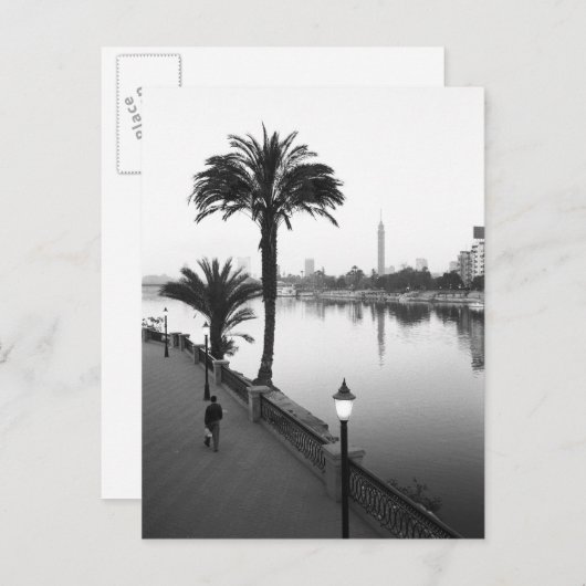 Kairo Ägypten, am Nil entlang Postkarte (Vorne/Hinten)