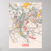 Kairo - Ägypten Chalk City Map Poster (Vorne)