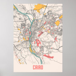 Kairo - Ägypten Chalk City Map Poster