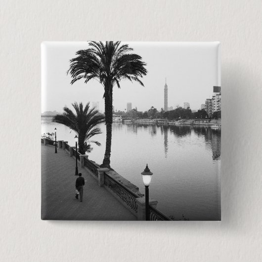 Kairo Ägypten entlang des Nilflusses Button (Vorderseite)