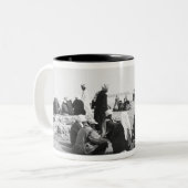 Kairo Ägypten, Kamel-Jockey-Giseh Pyramiden (NR) 2 Zweifarbige Tasse (Vorderseite Links)