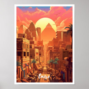 Kairo Ägypten Kunst-Vintage Reise Poster