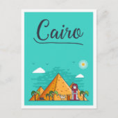 Kairo Ägypten Kunstreise Illustration Postkarte (Vorderseite)