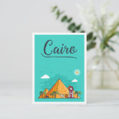 Kairo Ägypten Kunstreise Illustration Postkarte (Stehend Vorderseite)