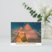 Kairo Ägypten mit Sphinx Postkarte (Stehend Vorderseite)