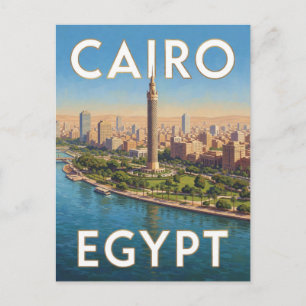 Kairo Ägypten Nil Fluss Stadtlandschaft Postkarte