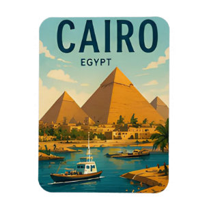 Kairo Ägypten Pyramiden Nil Fluss Antike Stadt Magnet