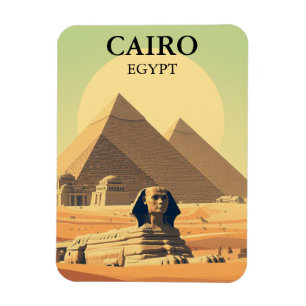 Kairo Ägypten Pyramiden & Sphinx Reise Vintage Magnet