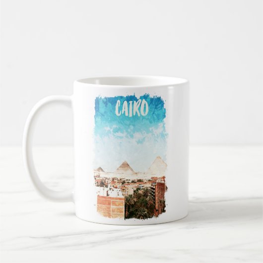 Kairo Ägypten Pyramids Vintage Reise Kaffeetasse (Links)