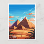 Kairo Ägypten Reise Vintage Illustration Postkarte (Vorderseite)