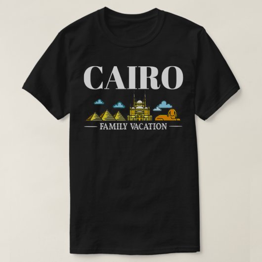 Kairo Ägypten Stadtreise Skyline Karte T-Shirt (Design vorne)