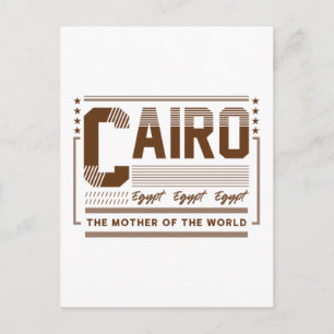 Kairo Ägypten Typografie Grafik   Modernes Design Postkarte