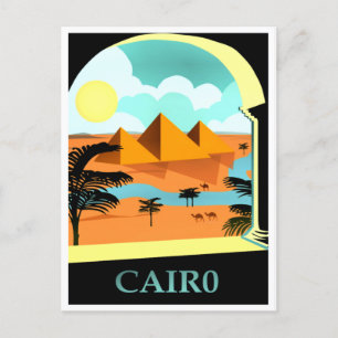 Kairo, Ägypten Vintage Reiseplakat Postkarte