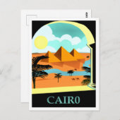 Kairo, Ägypten Vintage Reiseplakat Postkarte (Vorne/Hinten)