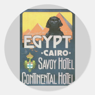 Kairo Ägypten - Vintage Reiseposter Kunst Runder Aufkleber