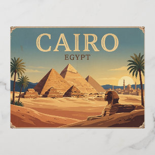 Kairo Ägypten Vintage-Reisepostkarte Folien Feiertagspostkarte