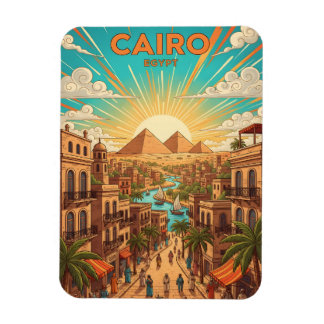 Kairo Ägypten Vintage-Reisepostkarte mit Pyramiden Magnet
