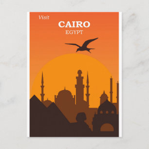 Kairo Ägypten Vintage Stadt Skyline Reise Postkarte