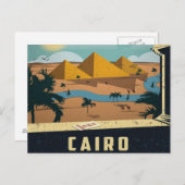 Kairo Alte Ägypten Pyramiden Reisen Vintages Retro Postkarte (Vorne/Hinten)