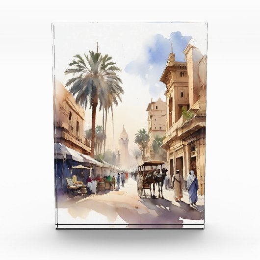 Kairo Aquarell Fotoblock (Vorderseite)