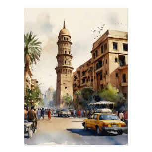 Kairo Aquarell Fotodruck