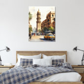 Kairo Aquarell Leinwanddruck (Insitu (Schlafzimmer))