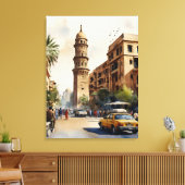 Kairo Aquarell Leinwanddruck (Insitu (Wohnzimmer))