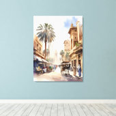 Kairo Aquarell Leinwanddruck (Insitu (Holzboden))
