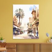 Kairo Aquarell Leinwanddruck (Insitu (Wohnzimmer))