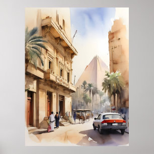 Kairo Aquarell Poster
