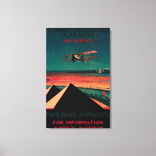 Kairo - Bagdad - Karachi Air Vintage Poster Leinwanddruck (Vorderseite)