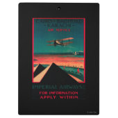 Kairo- - Bagdad- - Karatschi-Luft-Vintages Plakat Klemmbrett (Rückseite)