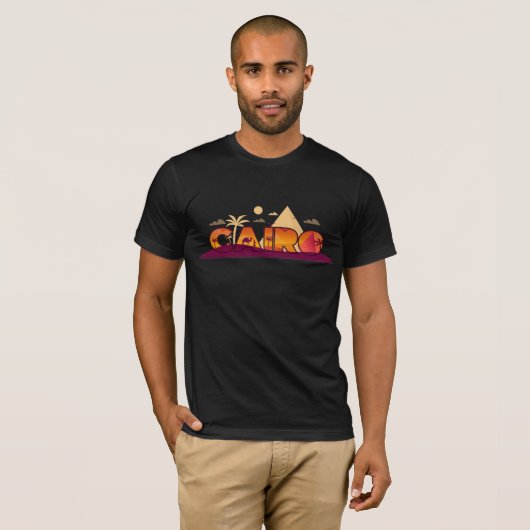Kairo City Letters with Camels T - Shirt (Vorne ganz)