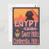 Kairo Egypt Vintage Travel Poster Postkarte (Vorne/Hinten)