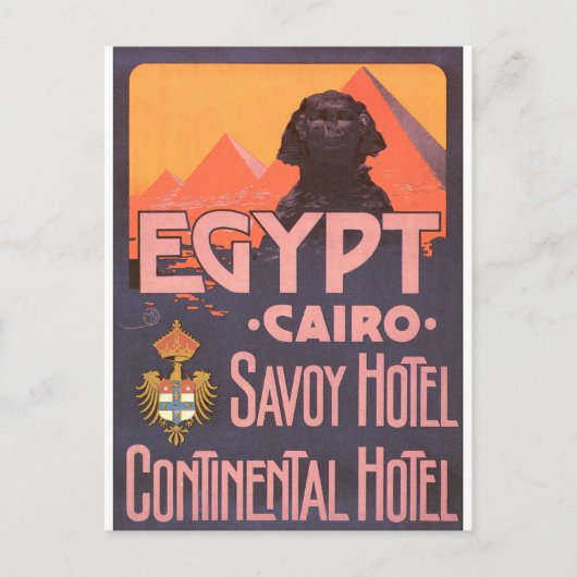 Kairo Egypt Vintage Travel Poster Postkarte (Vorderseite)