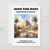 Kairo-Hochzeit in Urlaubsort Save the Date modern (Vorderseite)