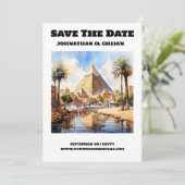 Kairo-Hochzeit in Urlaubsort Save the Date modern (Stehend Vorderseite)