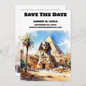 Kairo Hochzeit speichern das Datum Sphinx Pyramide Save The Date (Vorne/Hinten)