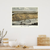 Kairo, IL Panorama Karte - 1867 Poster (Küche)