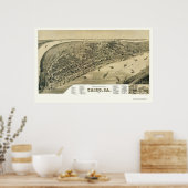 Kairo, IL Panorama Karte - 1888 Poster (Küche)