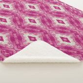 Kairo-Muster in Weiß und Rosa Sherpadecke (3/4)
