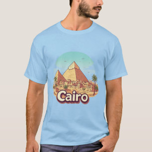 Kairo-Pyramiden-Ägyptische-Wüsten-Stadtlandschaft T-Shirt