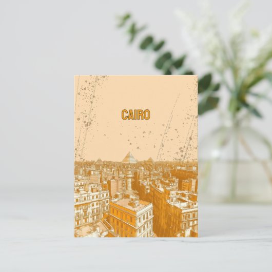 Kairo Skyline mit den Pyramiden Postkarte (Stehend Vorderseite)