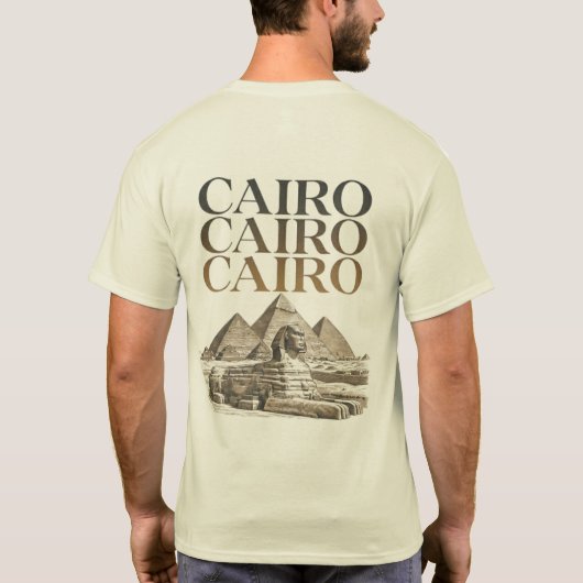 Kairo Vintage Pyramide & Sphinx Grafik T-Shirt (Rückseite)